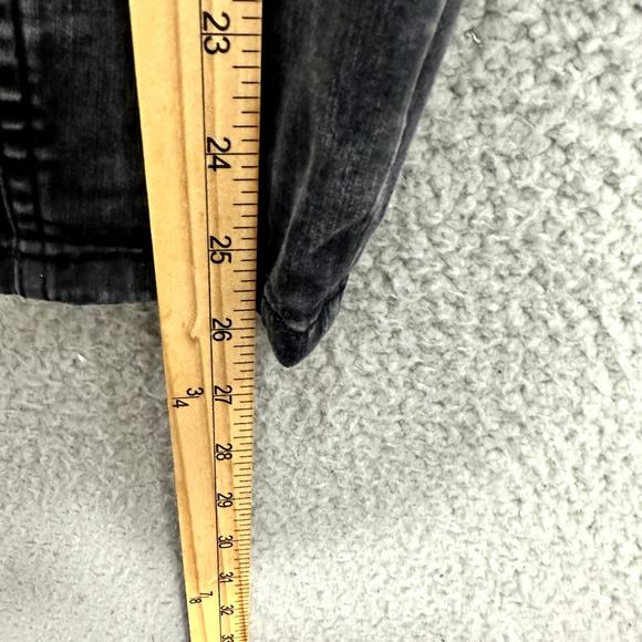 Free People Skinny Jeans Womens 27 Black Distressed Moto Boho Biker Grunge Goth - Picture 4 of 6